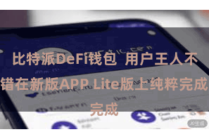 比特派DeFi钱包  用户王人不错在新版APP Lite版上纯粹完成