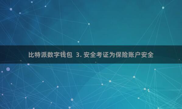 比特派数字钱包  3. 安全考证为保险账户安全