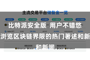 比特派安全版  用户不错悠闲浏览区块链界限的热门著述和新闻