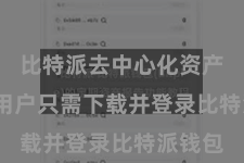 比特派去中心化资产管理  用户只需下载并登录比特派钱包